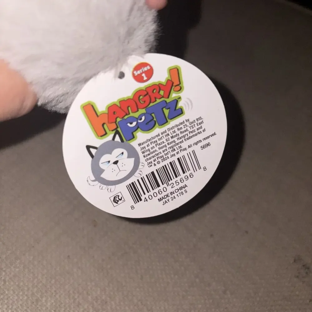 Hangry Petz Bag Key Chain Series 1 ~ Cooper The Gray Cat Plush By Jay Play Grump